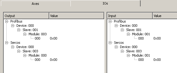 I/Os Displayed in Object Tree